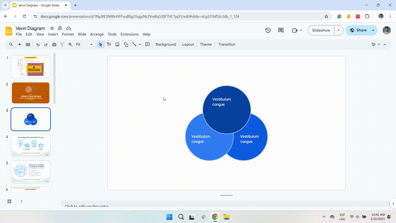 How to change the transparency of a Google Sldies Venn Diagram