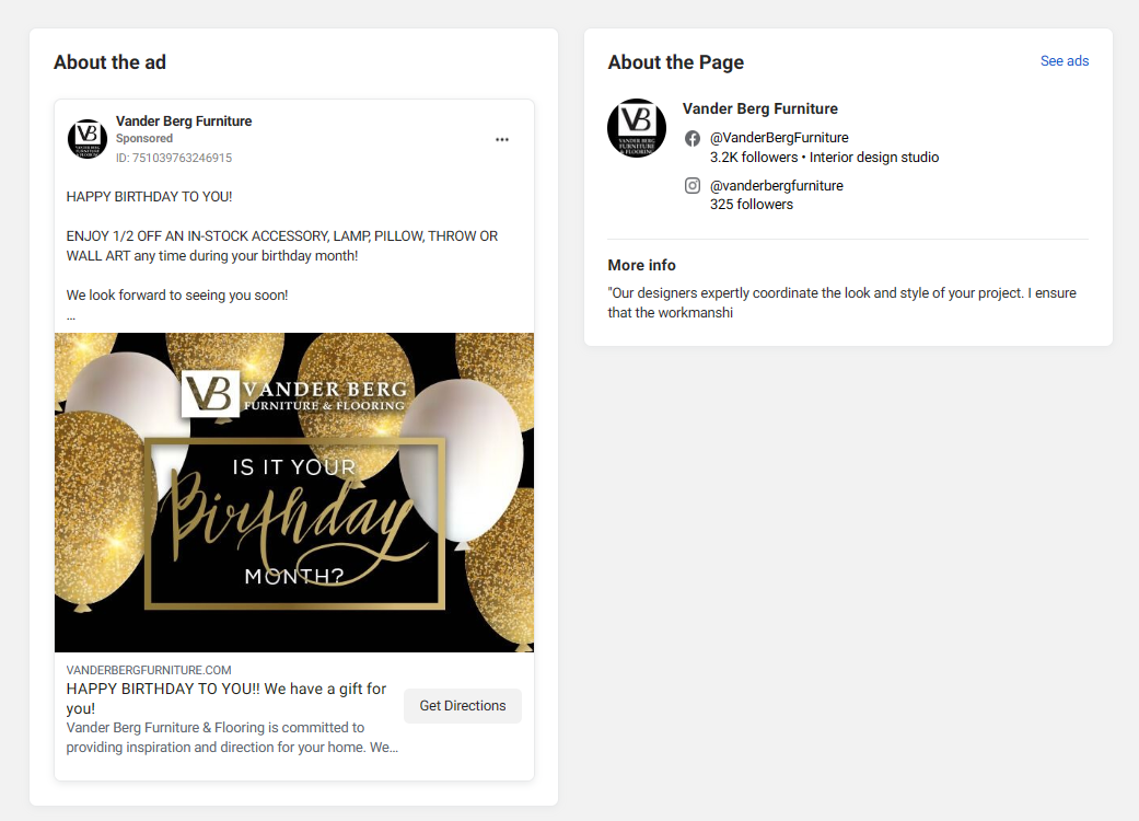 birthday marketing  ad campaign example 