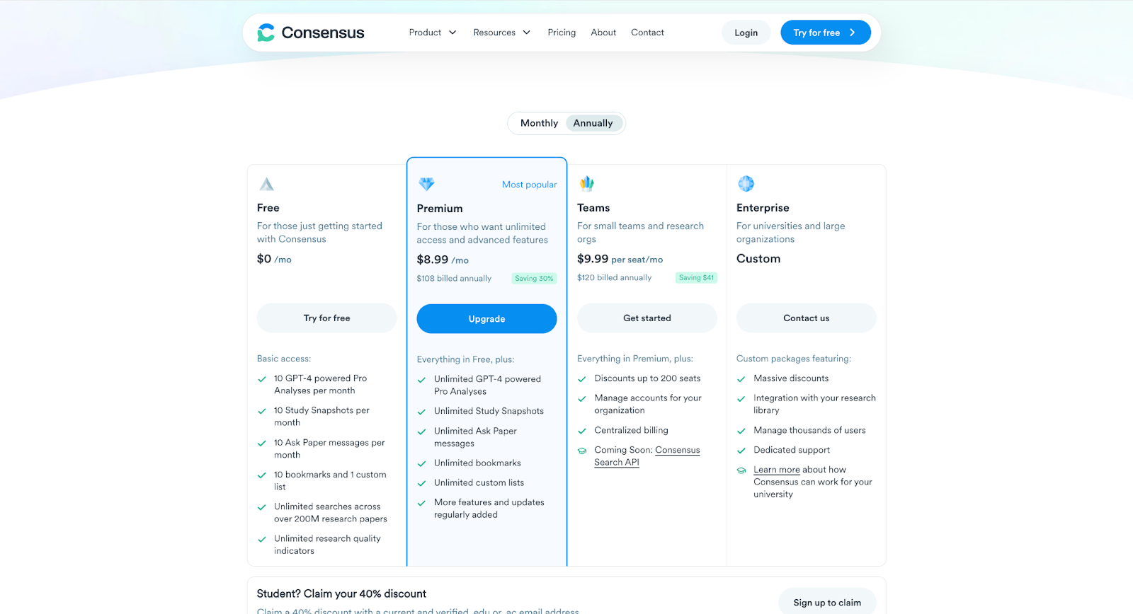 Consensus pricing plans