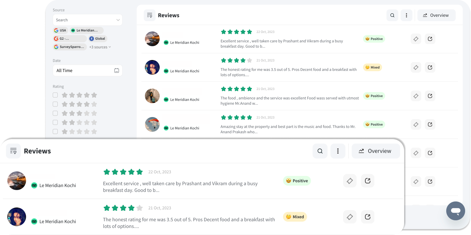 Online reviews in Survey Sparrow