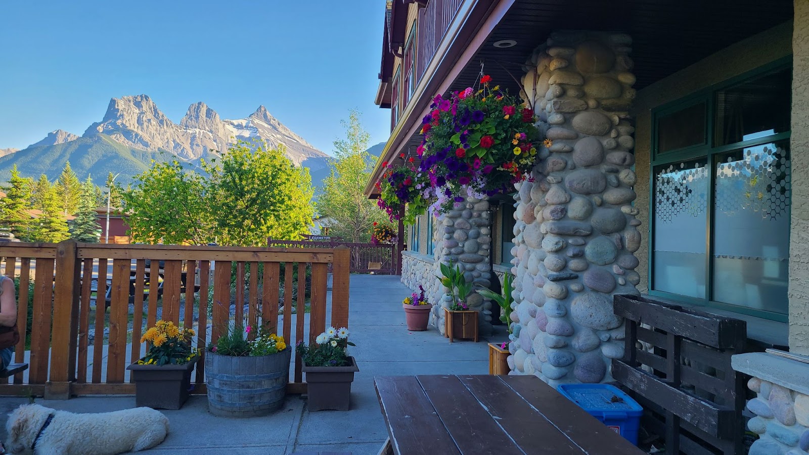 Mountain views from red rock pizza patio