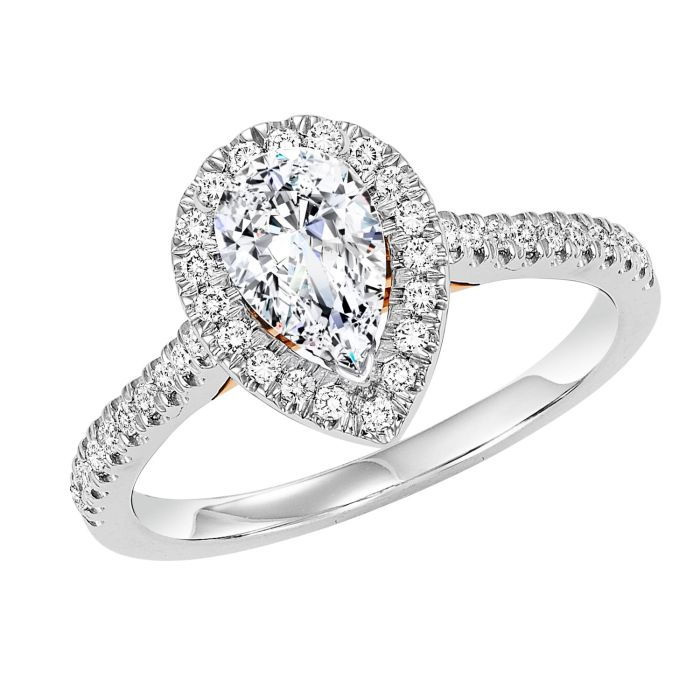 Pear cut diamond engagement ring 