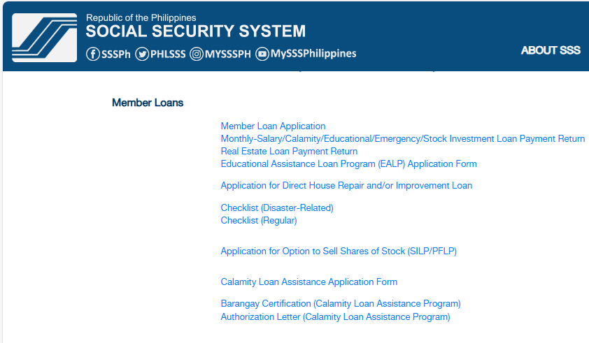 SSS Calamity Loan Form