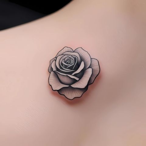 Realistic Rose Tattoo