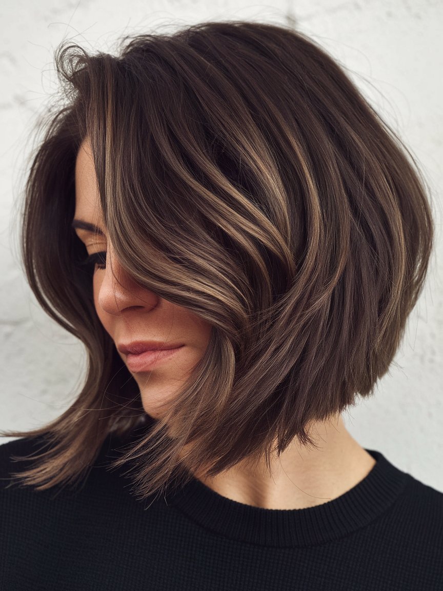 10. Layered Sleek Bob