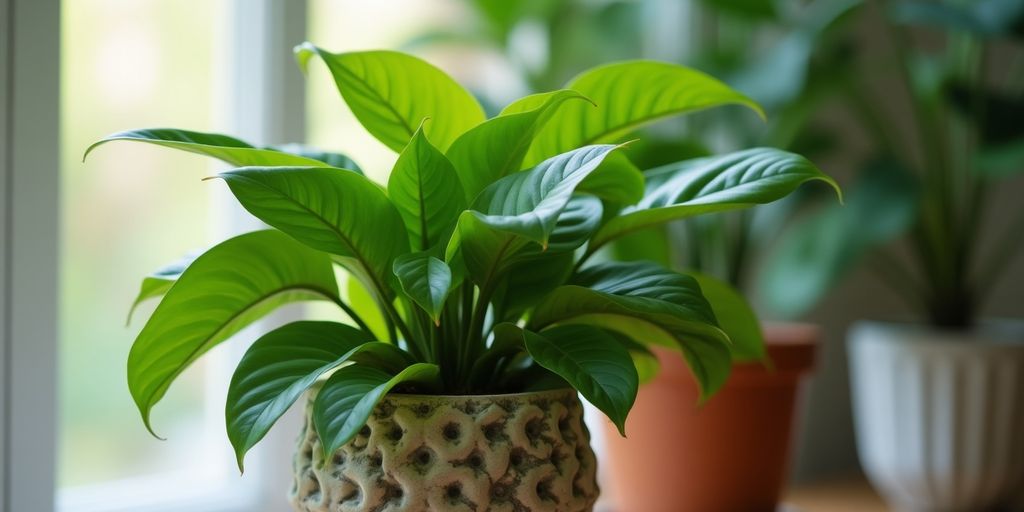 Planta Clusia em vaso decorativo com folhas verdes.