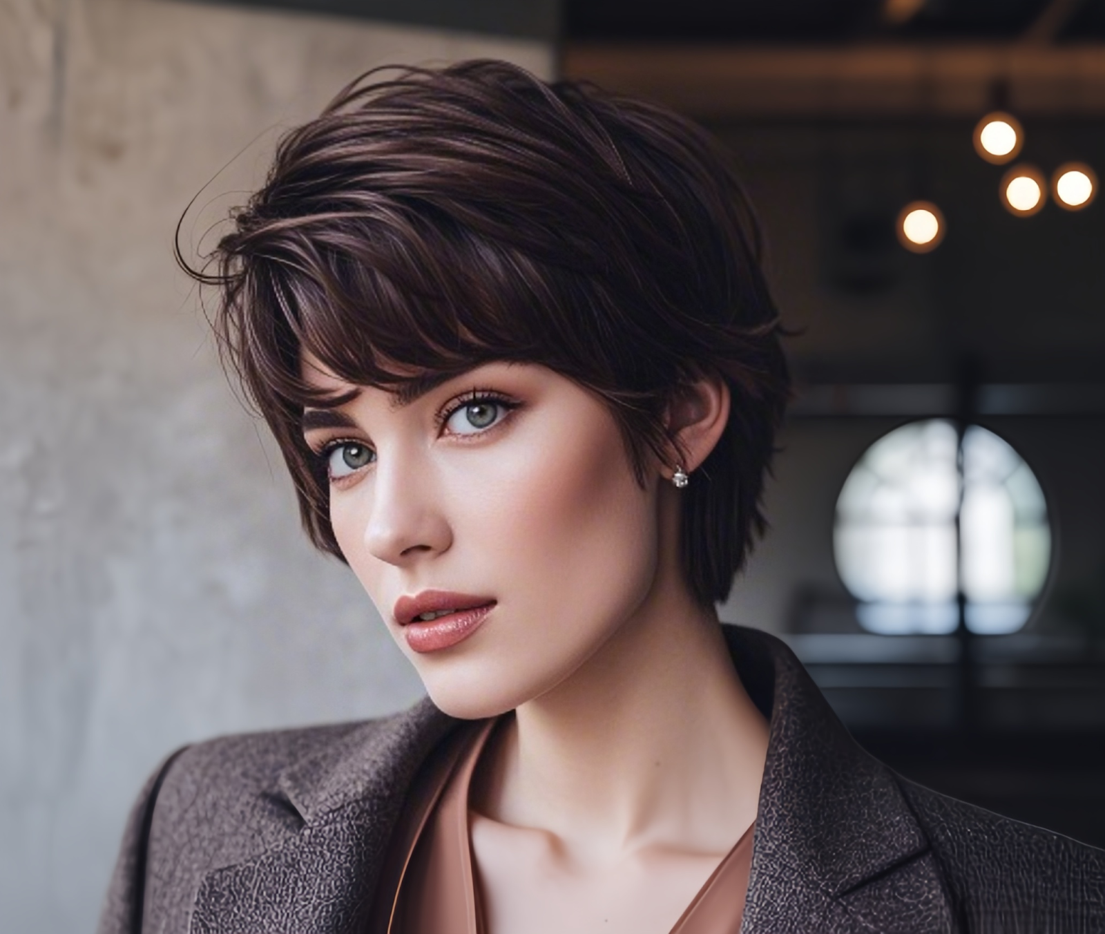 Modern Elegance: The Textured Long Pixie Cut