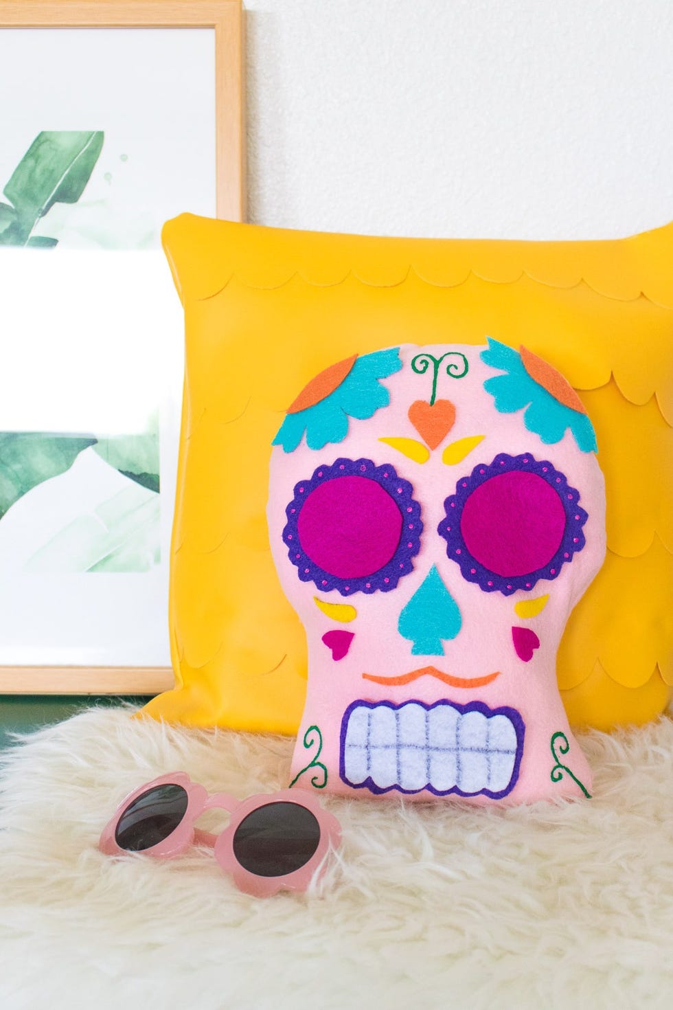 diy halloween decorations dia de los muertos pillow