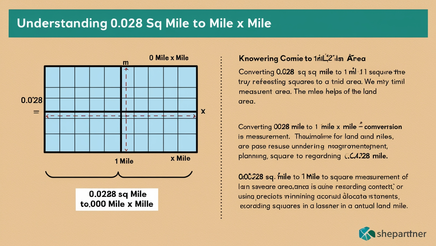 0.028 Sq Mile to Mile x Mile 