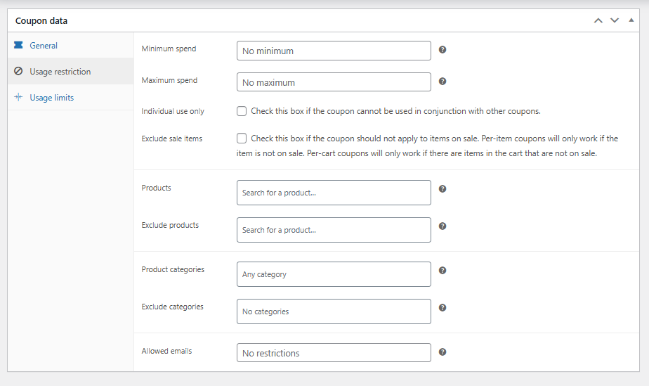 usage conditions