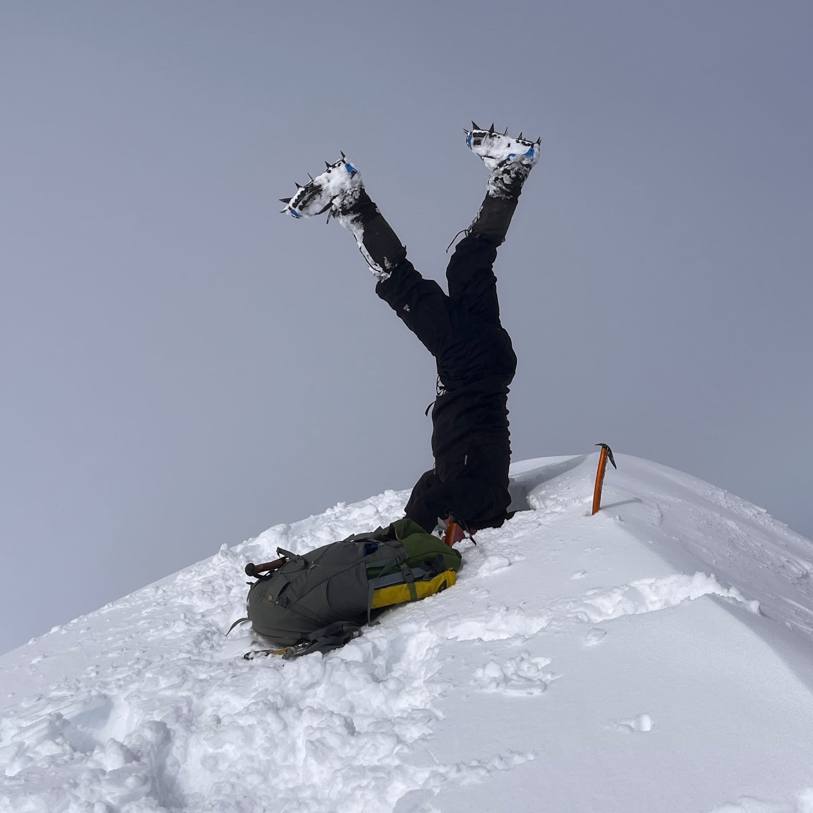 Headstand on summit