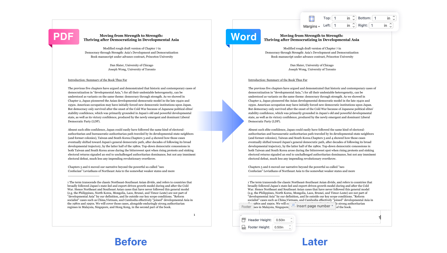 PDF layout test report
