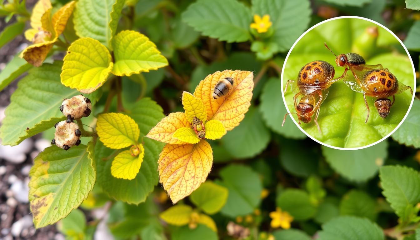 Lantana afetada por pragas e doenças