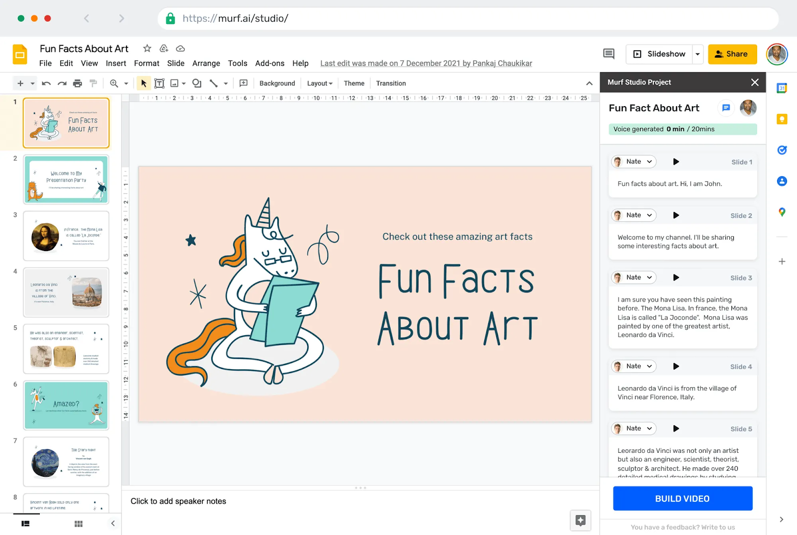 Murf ai Integration Google Slides