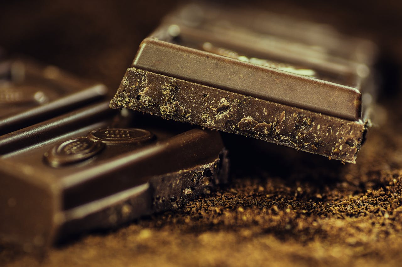 Up close of a piece of chocolate // Healthier Veterans Today