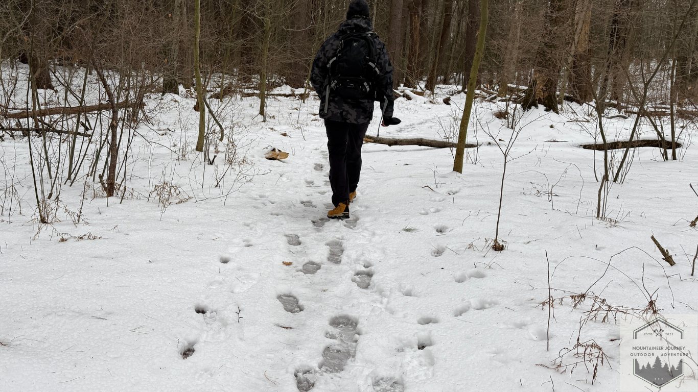 Hiking On A Snowy trail