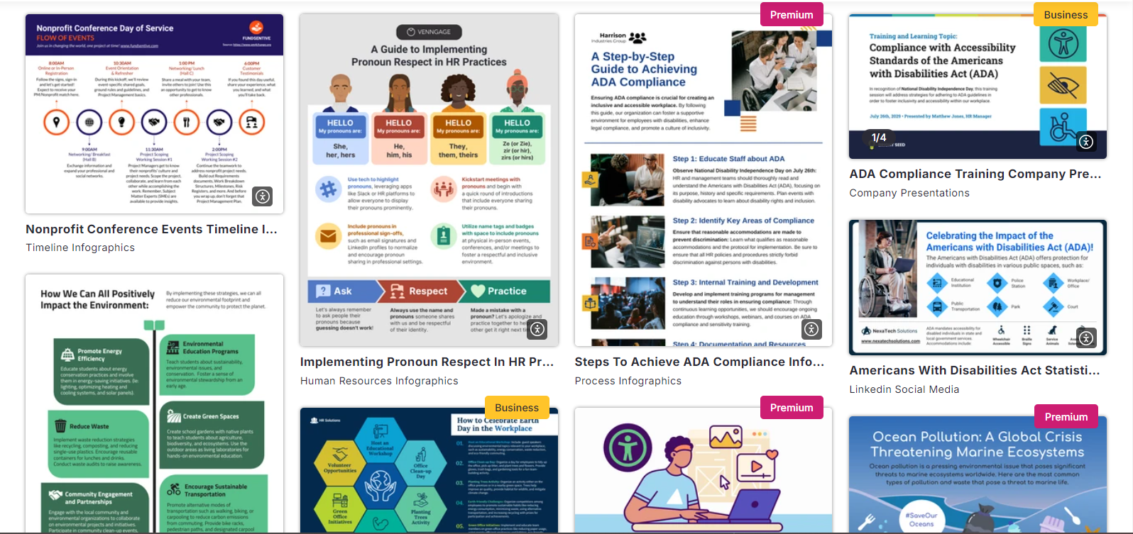 venngage accessible templates