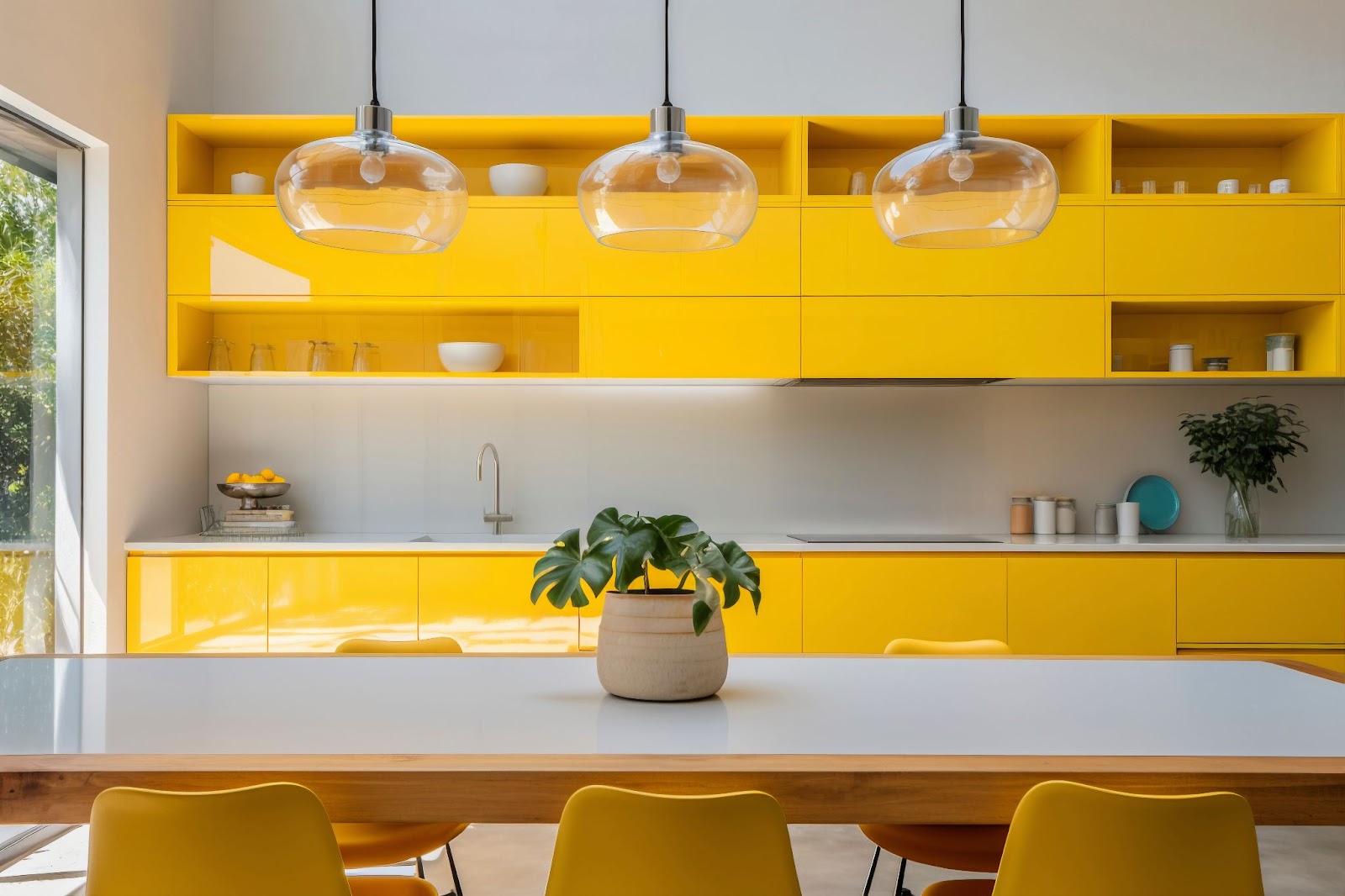 Kitchen with Yellow colored cabinets_Preferred Construction