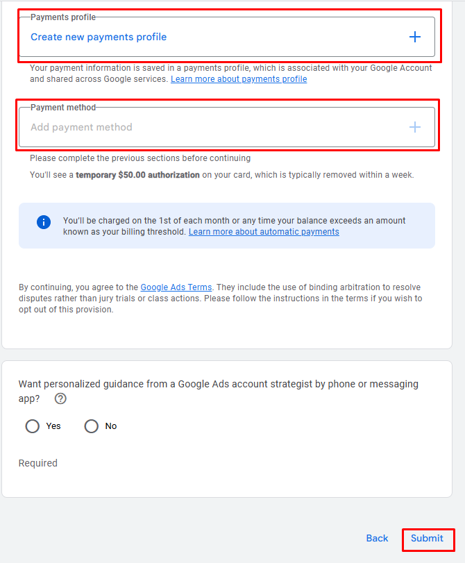 create google ad account