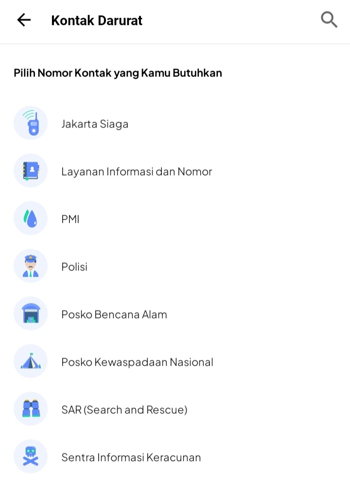 Fitur Kontak Darurat di JAKI