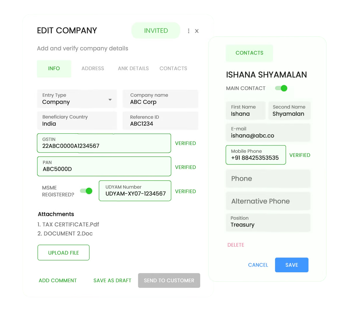 Verified Vendor Data and Document Accuracy