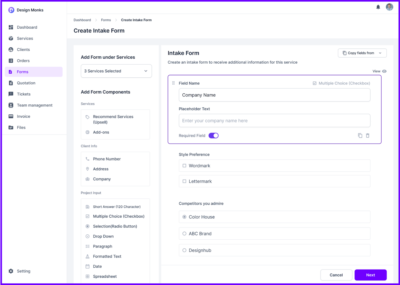  Agency Handy Intake Form