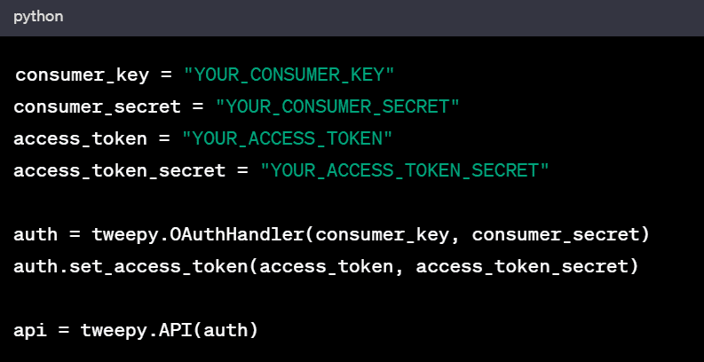  Authenticating with Twitter API using Tweepy