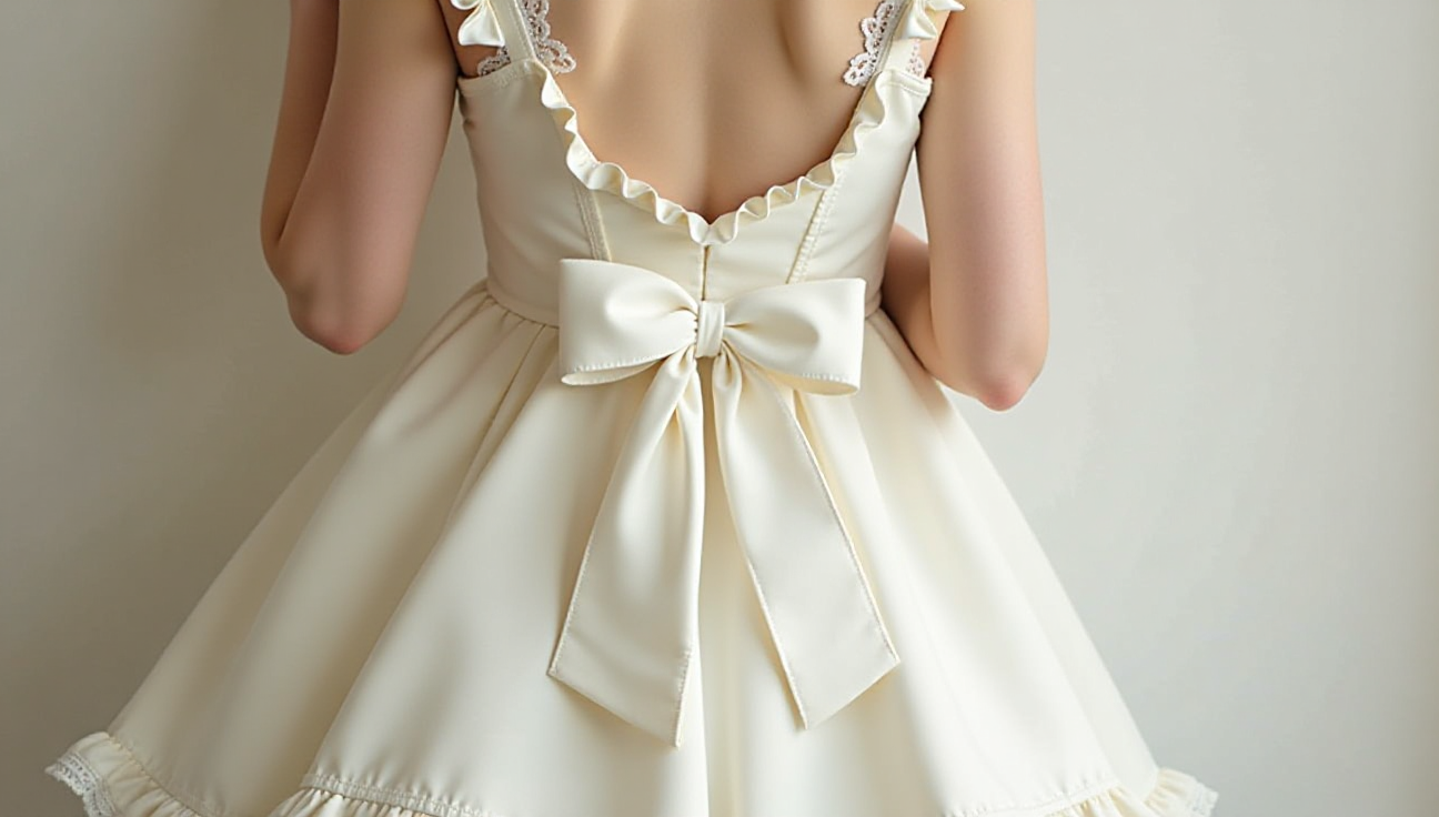 ZJStory Lolita Dress Cream White Moonlily