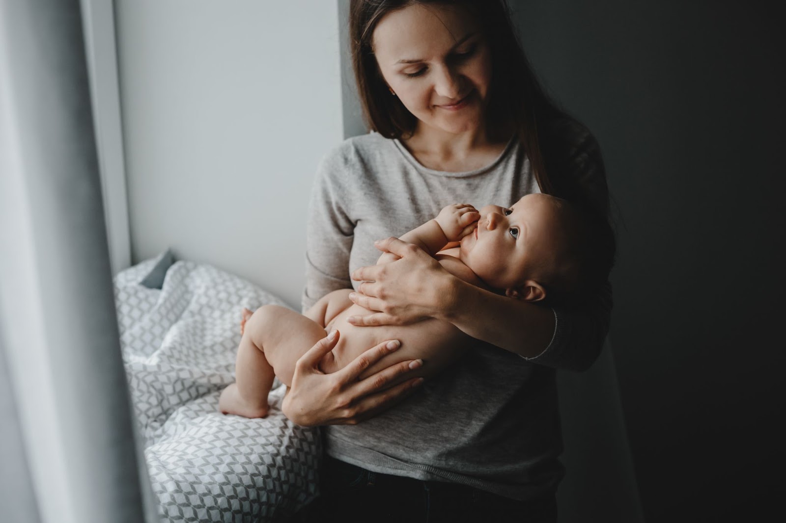 Mother holding baby