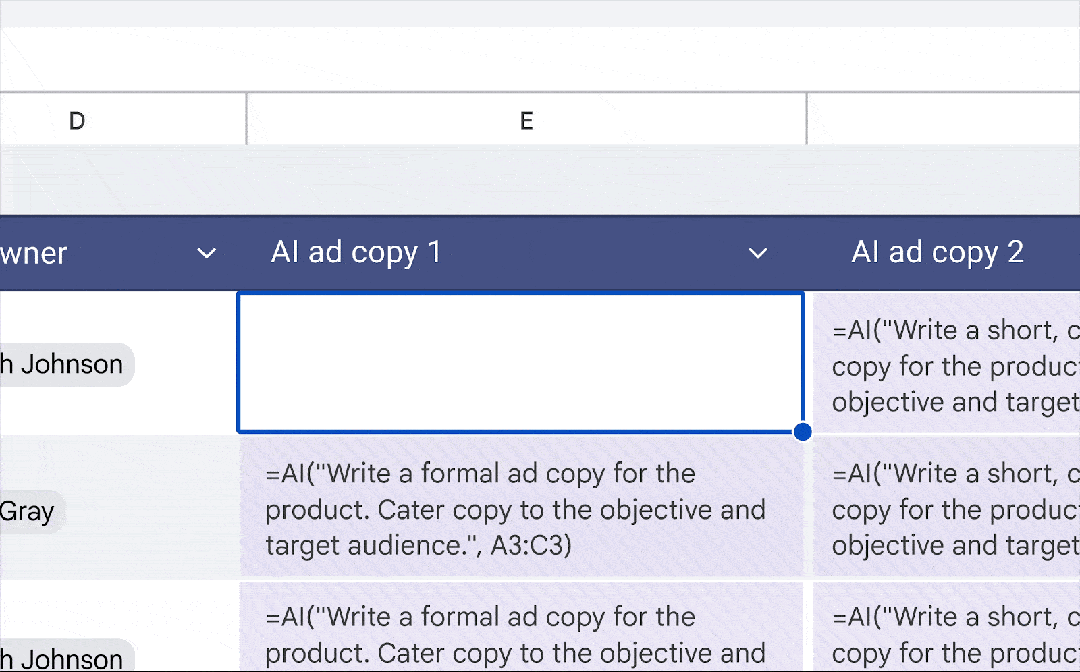 Google AI in sheets 
