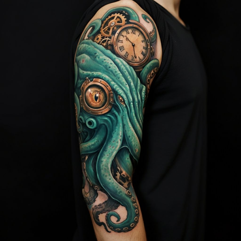 Kraken Tattoo on shoulder 