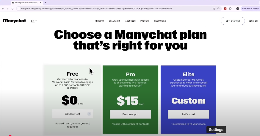 Manychat Plan- Axiabits