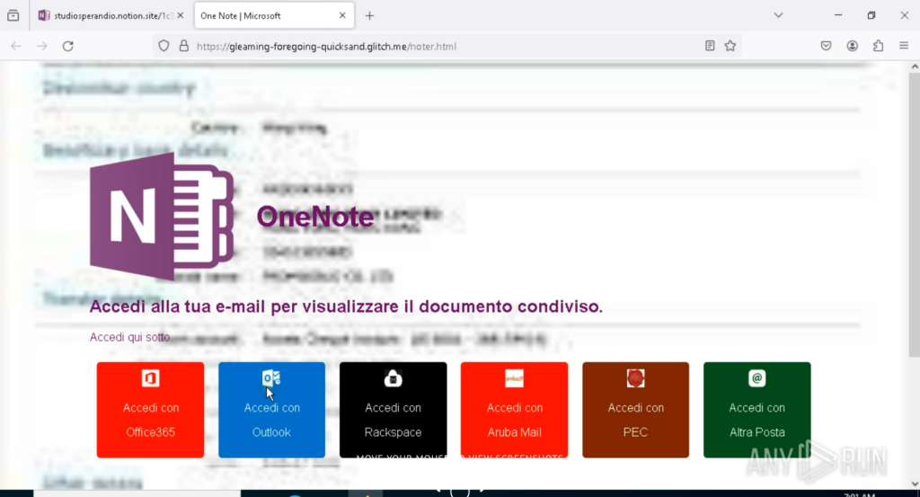 Hackers Imitate OneNote Login to Steal Office365 & Outlook Credentials