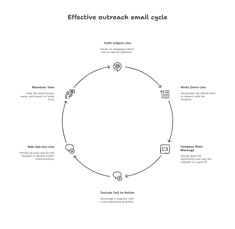 find candidates thoiughtt effective outreach email cycle