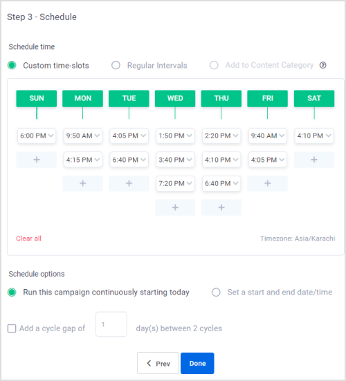 schedule time slots