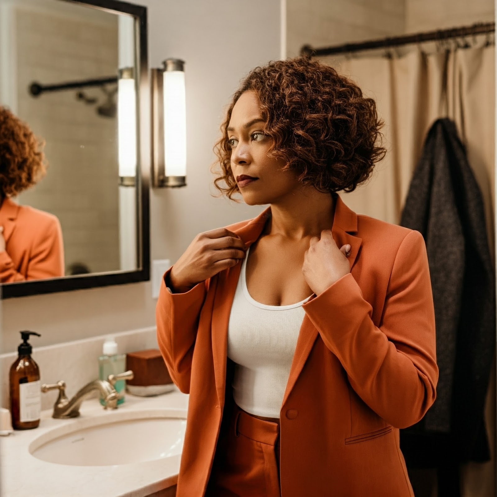 A determined woman in the bathroom | Source: Gemini