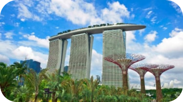 Marina Bay Sands is a triple-towered icon of the Singapore skyline