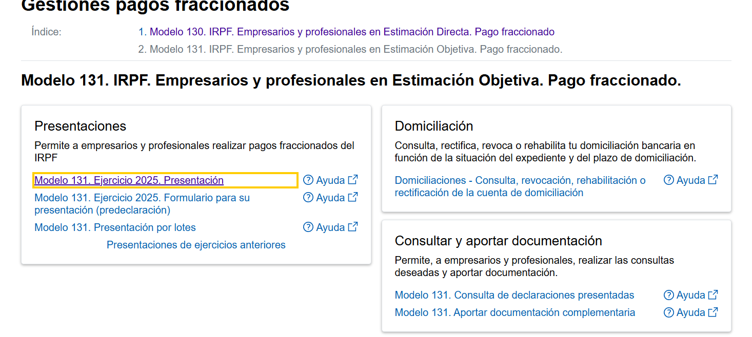 Guía sobre el modelo 131