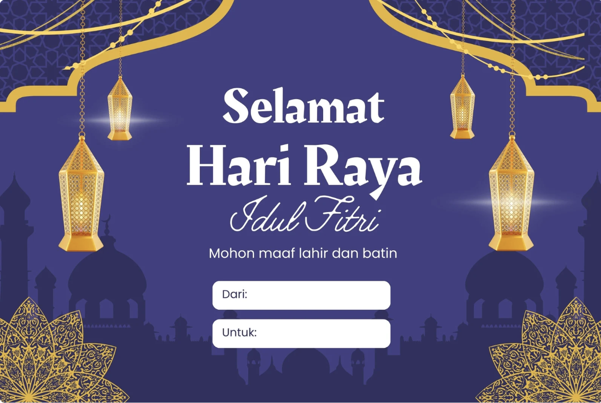 2. Idul Fitri Greeting Card Design Example 2