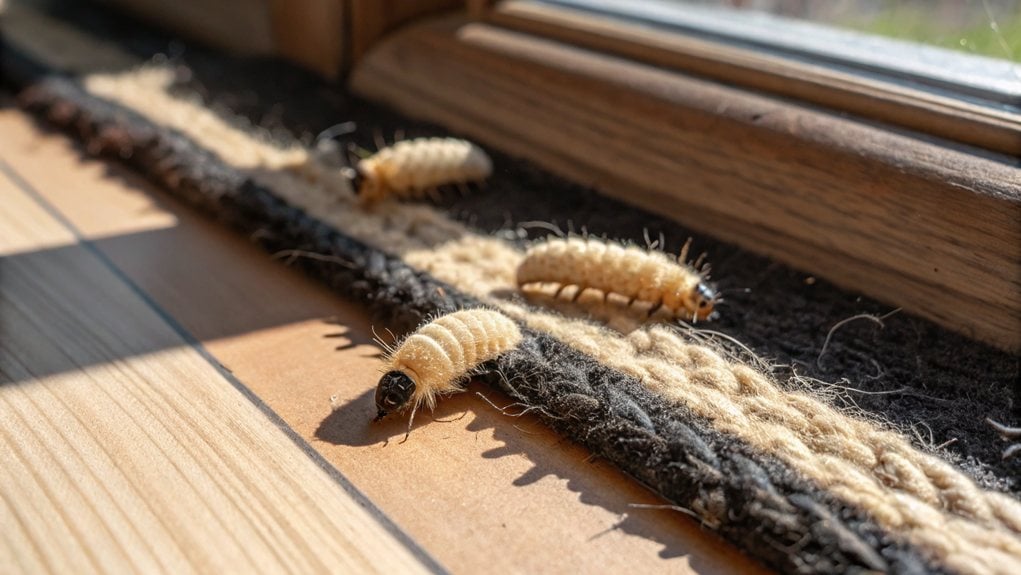 carpet beetle larvae hide everywhere