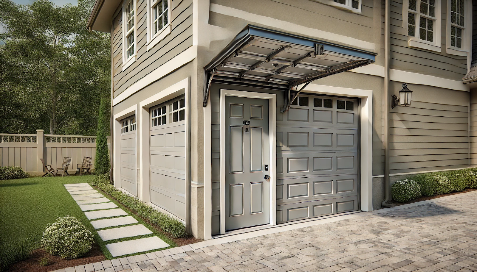 garage door with pedestrian door