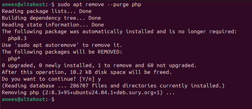 remove php