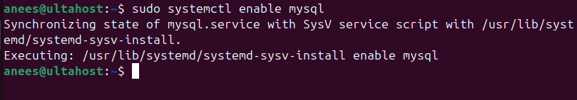 enable mysql