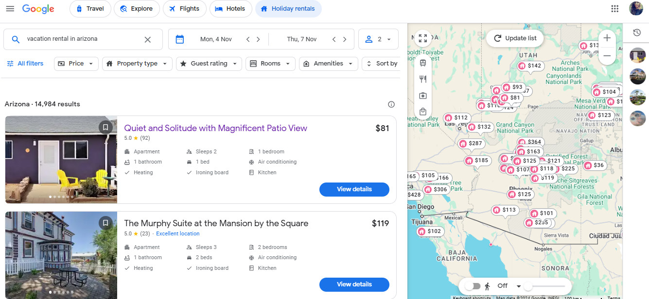 Use Google Travel