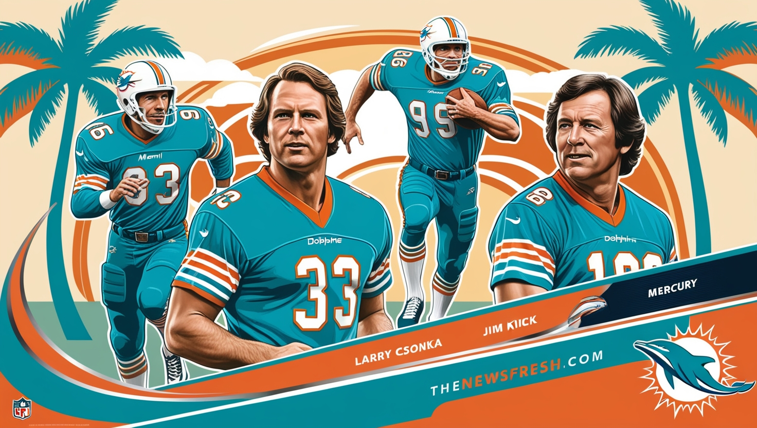 poster miami dolphins art csonka kiick morris painting