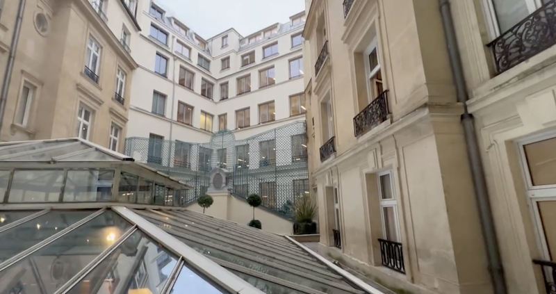 View out the window of room #105 at the Hyatt Paris Madeleine. 