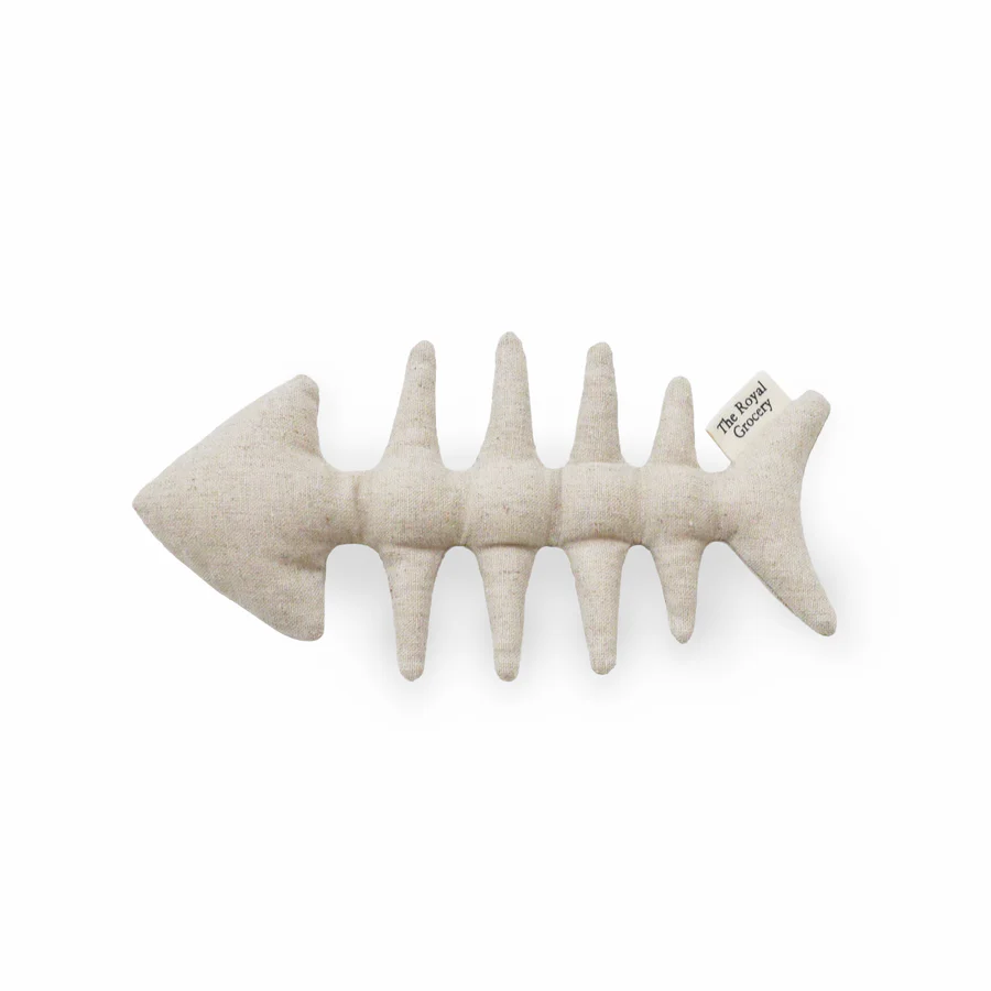 cat toy in the shape of fishbone