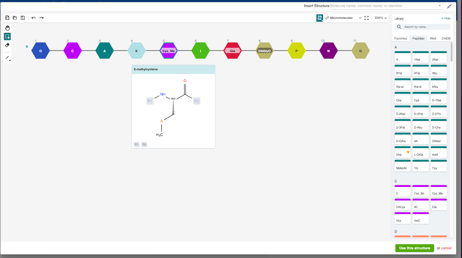 Macromolecule mode Example.