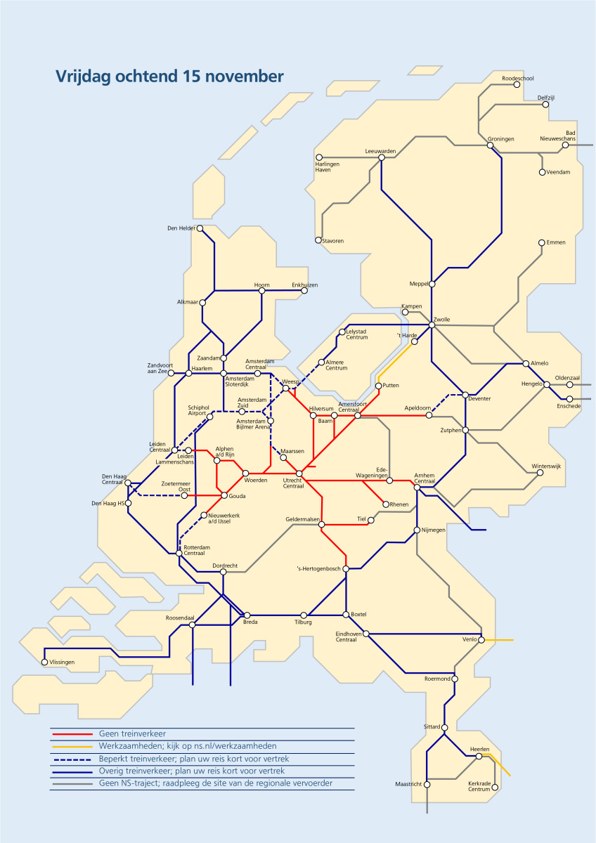 map-of-netherlands-during-friday-train strikes