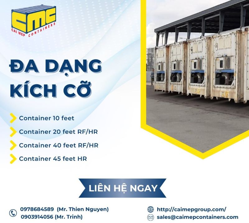 Lựa chọn kích thước container linh hoạt theo nhu cầu sử dụng